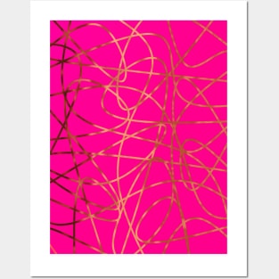 Pink With Scribbles Posters and Art